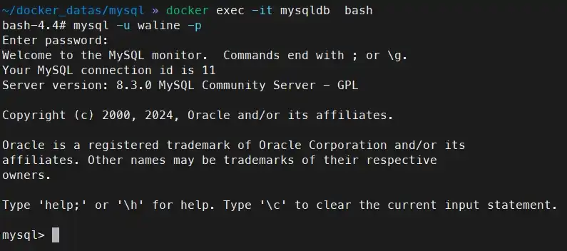 登录 mysql